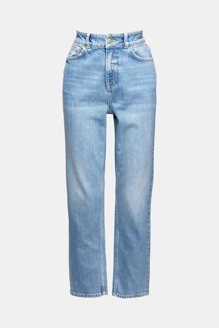 Stretch-Jeans mit hohem Bund, BLUE LIGHT WASHED, detail image number 6