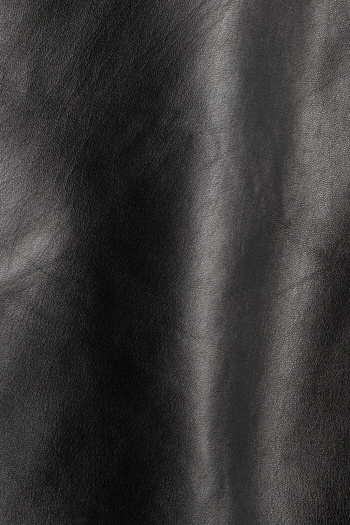 Blusenkleid aus 100% Lammleder, BLACK, detail image number 4