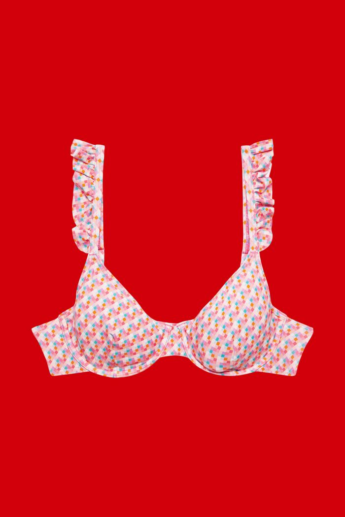 Bügel-Bikinitop mit geometrischem Muster, PINK FUCHSIA, detail image number 3