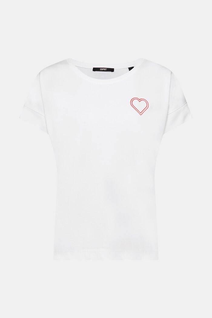 Jersey-T-Shirt mit Applikation, WHITE, detail image number 6