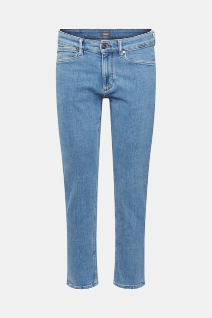 Gebleichte Jeans Slim Fit, BLUE BLEACHED, overview