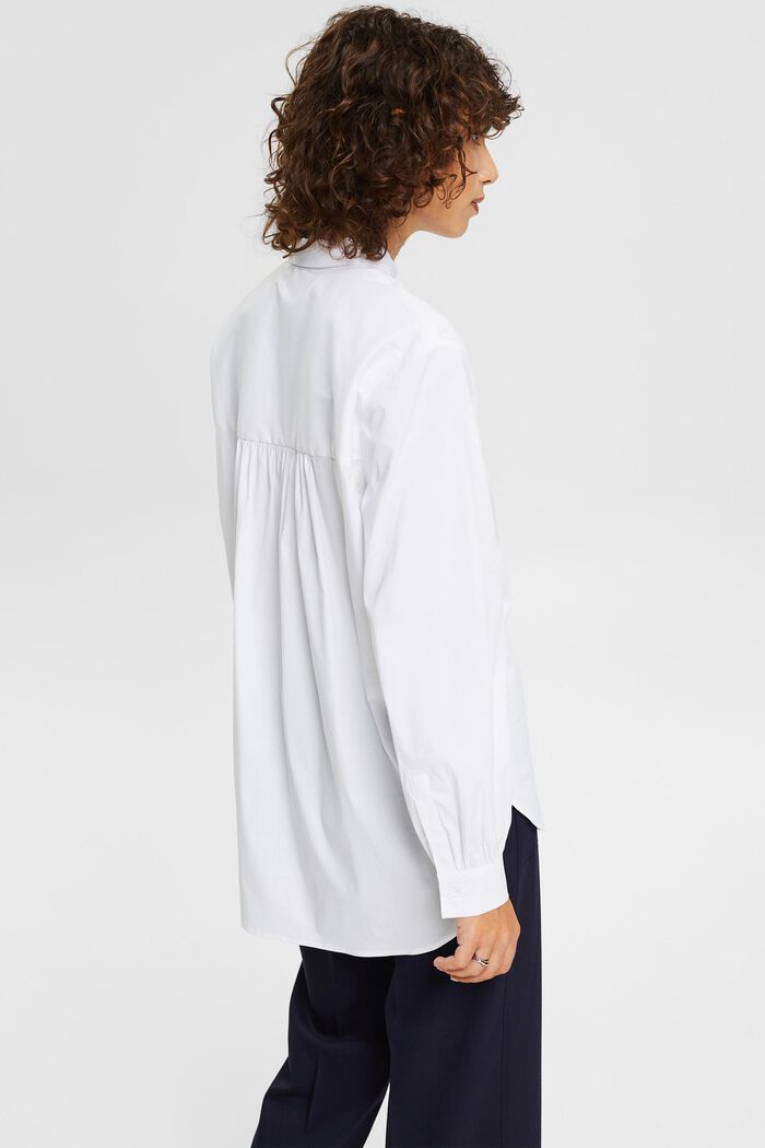Bluse mit High-Low-Saum, WHITE, detail image number 3
