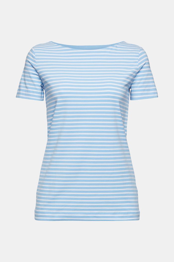 T-Shirt mit Streifenmuster, LIGHT TURQUOISE, overview