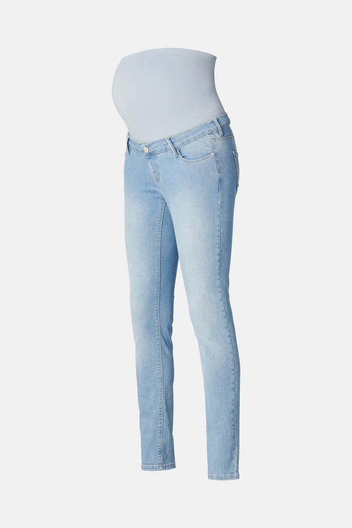 Stretch-Jeans mit Überbauchbund, LIGHTWASHED, detail image number 5