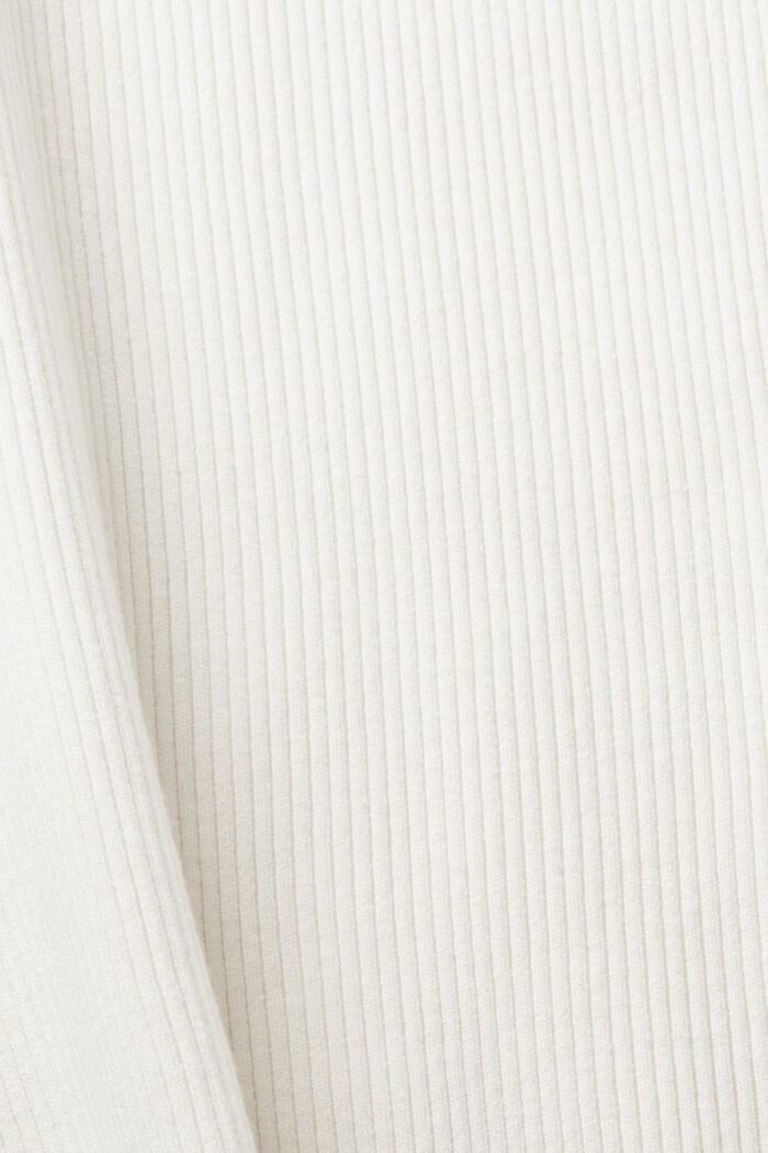 Gerippter Kurzarm-Pullover, OFF WHITE, detail image number 6