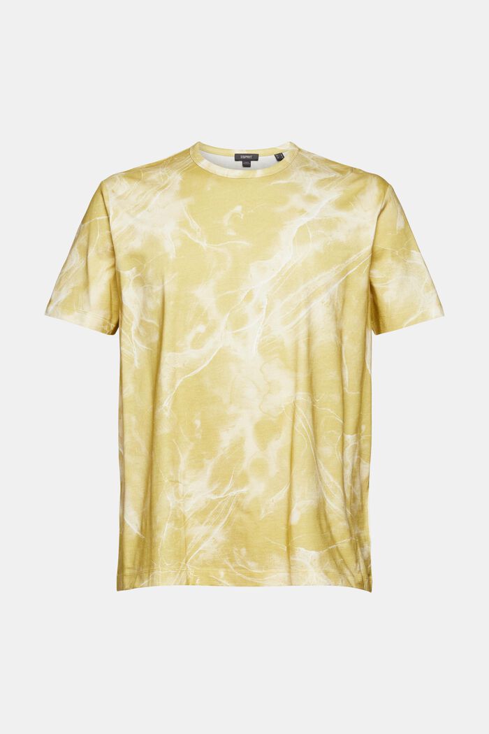 T-Shirt mit Marmormuster, LIME YELLOW, overview
