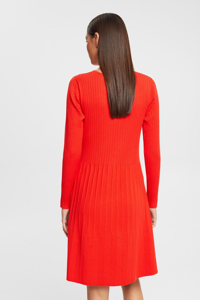 Kleid in Rippstrick, RED, detail image number 3
