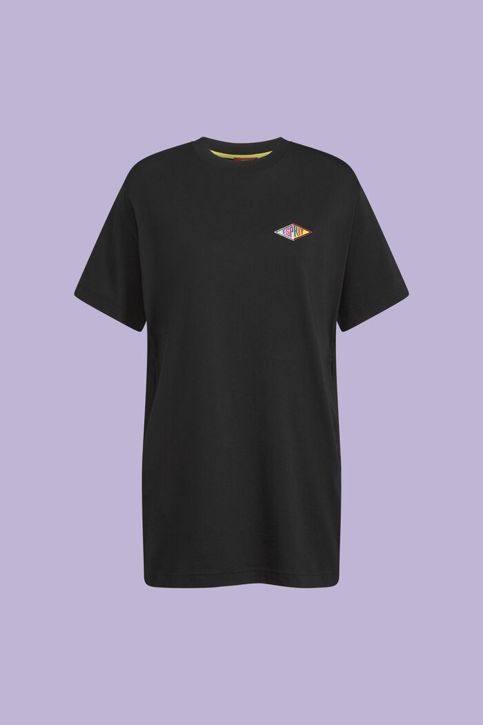T-Shirt-Kleid mit Stickerei, BLACK, detail image number 5