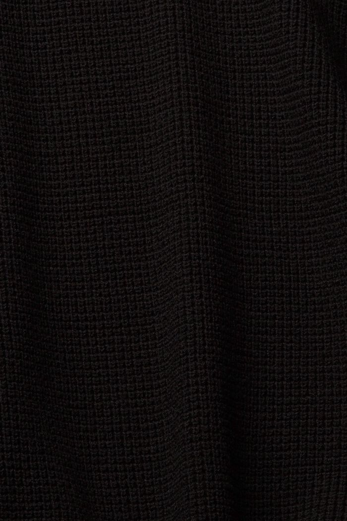 Locker gestrickter Pullover mit V-Ausschnitt, BLACK, detail image number 1