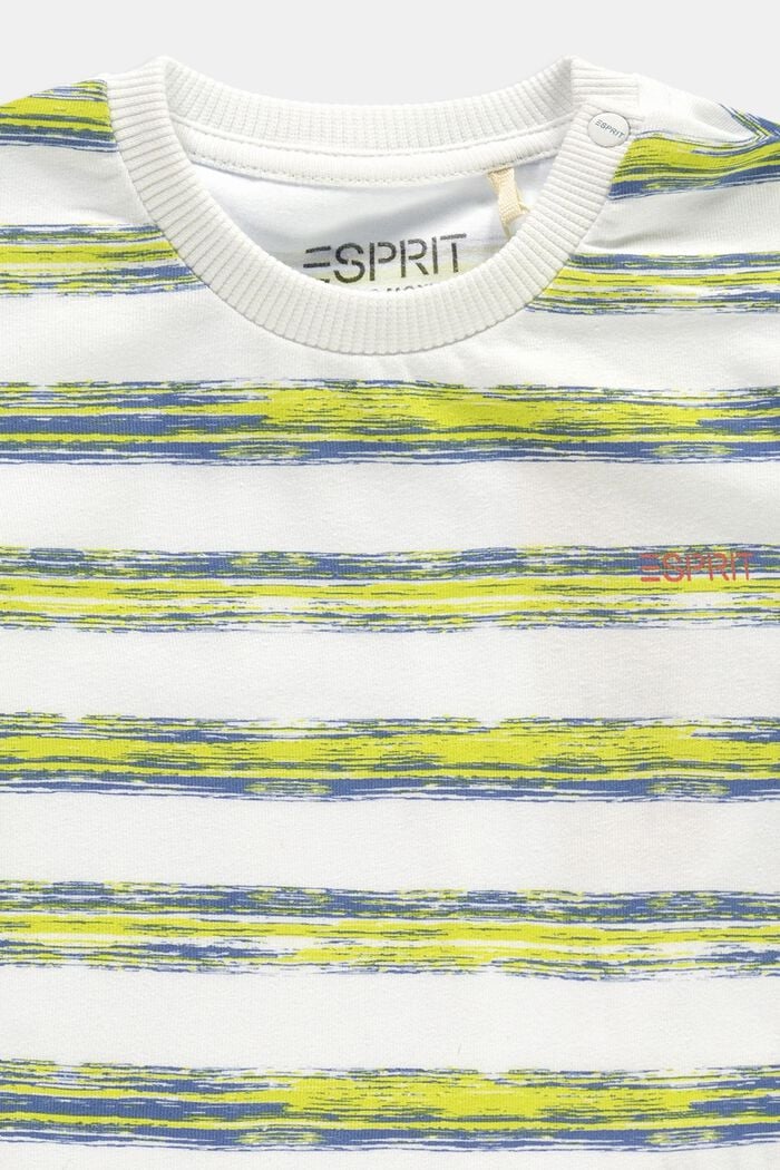 T-Shirt mit Streifen, Organic Cotton, WHITE, detail image number 2