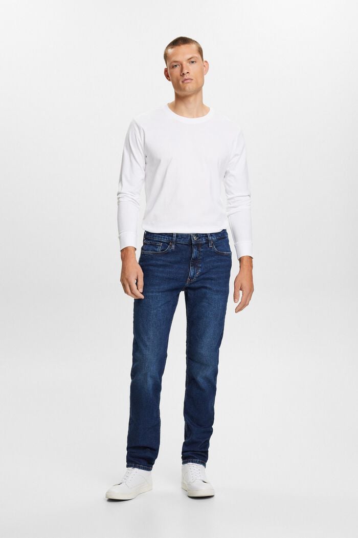 Recycelt: Jeans mit gerader Passform, BLUE LIGHT WASHED, detail image number 5