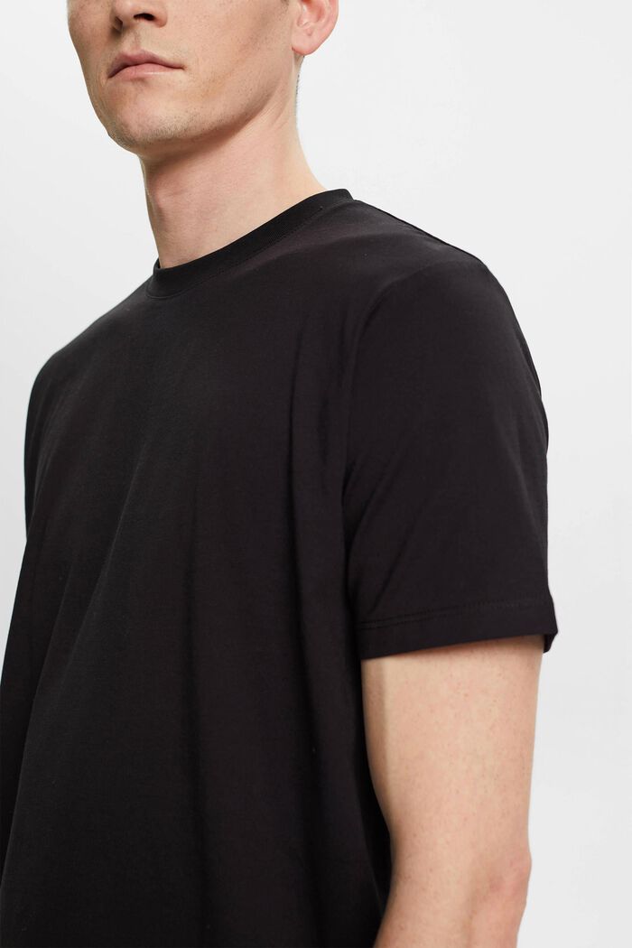 Jersey-T-Shirt mit Rundhalsausschnitt, BLACK, detail image number 2