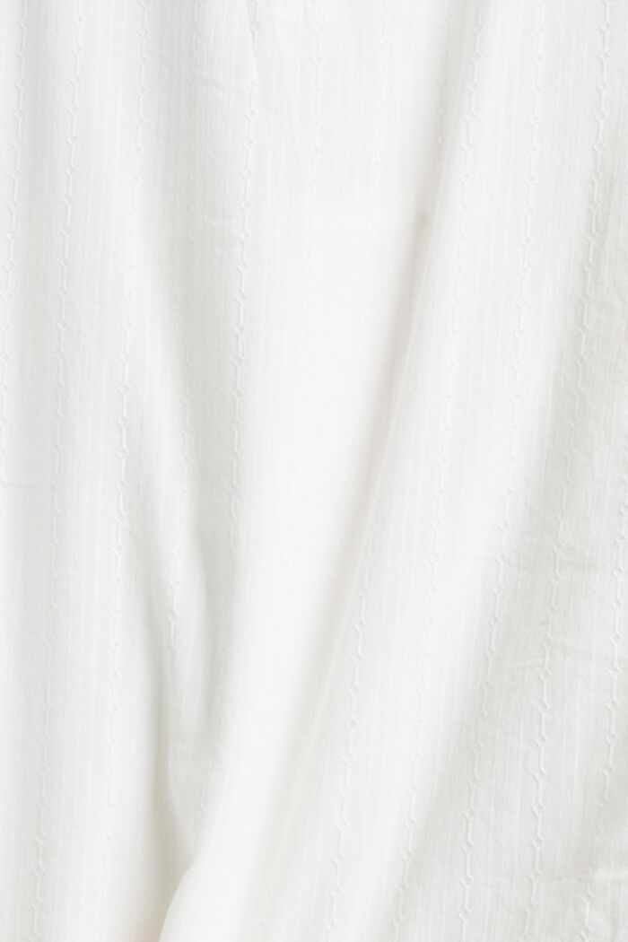 Kurzärmelige Bluse mit Stickmuster, OFF WHITE, detail image number 4