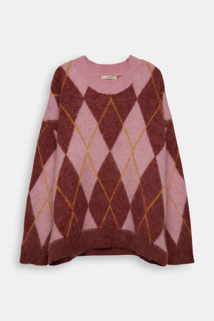 Pullover aus Wollmix mit Argyle-Muster, LIGHT PINK, detail image number 1