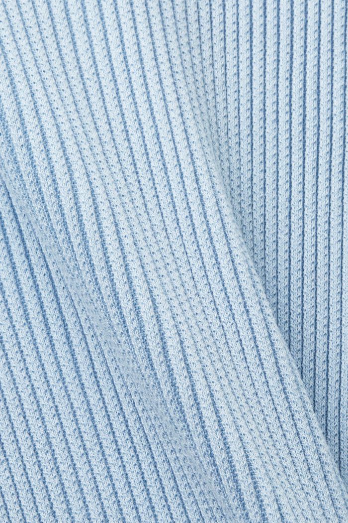 Poloshirt aus Rippstrick, PASTEL BLUE, detail image number 6