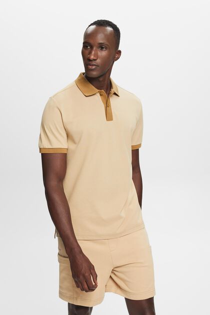 Zweifarbiges Piqué-Poloshirt