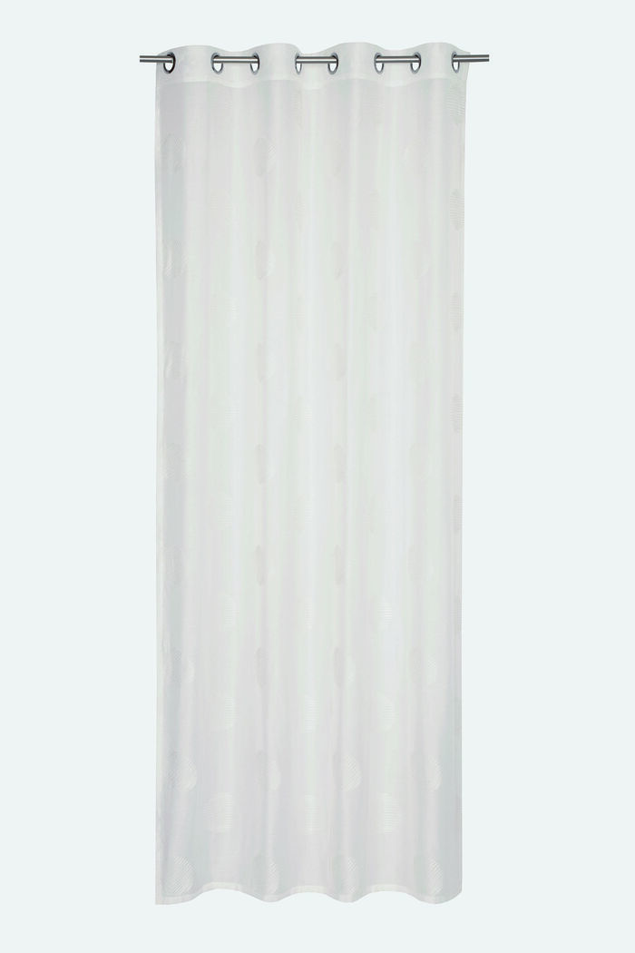 Transparenter Ösen-Vorhang mit Stickerei, WHITE, detail image number 2