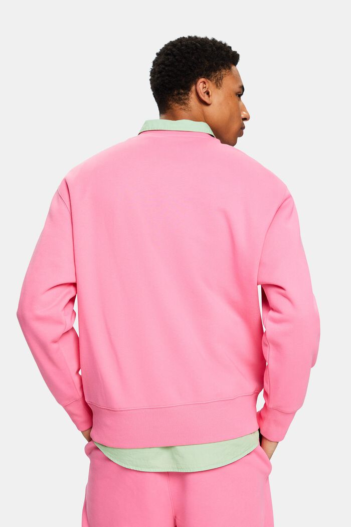 Unisex-Sweatshirt aus Baumwollfleece mit Logo, PINK FUCHSIA, detail image number 2