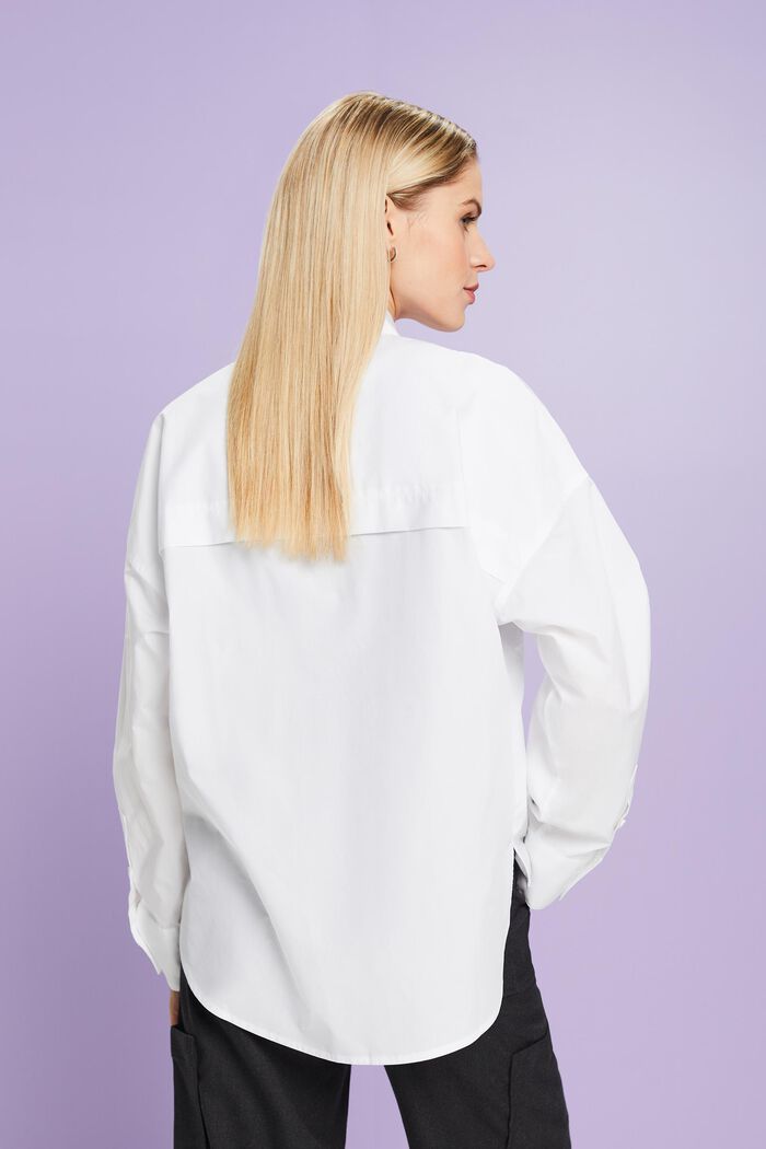 Hemd aus Baumwollpopeline, WHITE, detail image number 2