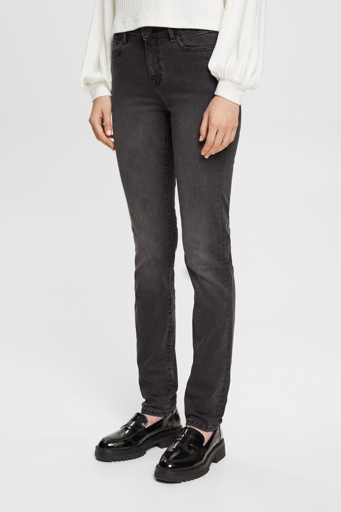 Mid-Rise-Stretchjeans in Slim Fit, Dual Max, GREY DARK WASHED, detail image number 0
