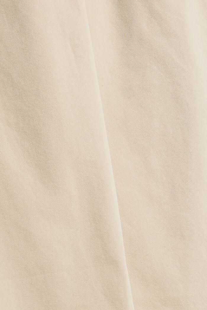 Bundfaltenhose mit Gürtel, Pima-Baumwolle, BEIGE, detail image number 4