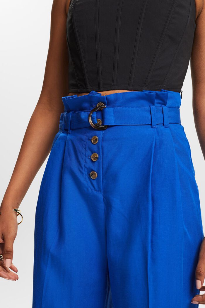 Mix and Match: Verkürzte Culotte mit hoher Taille, BRIGHT BLUE, detail image number 4