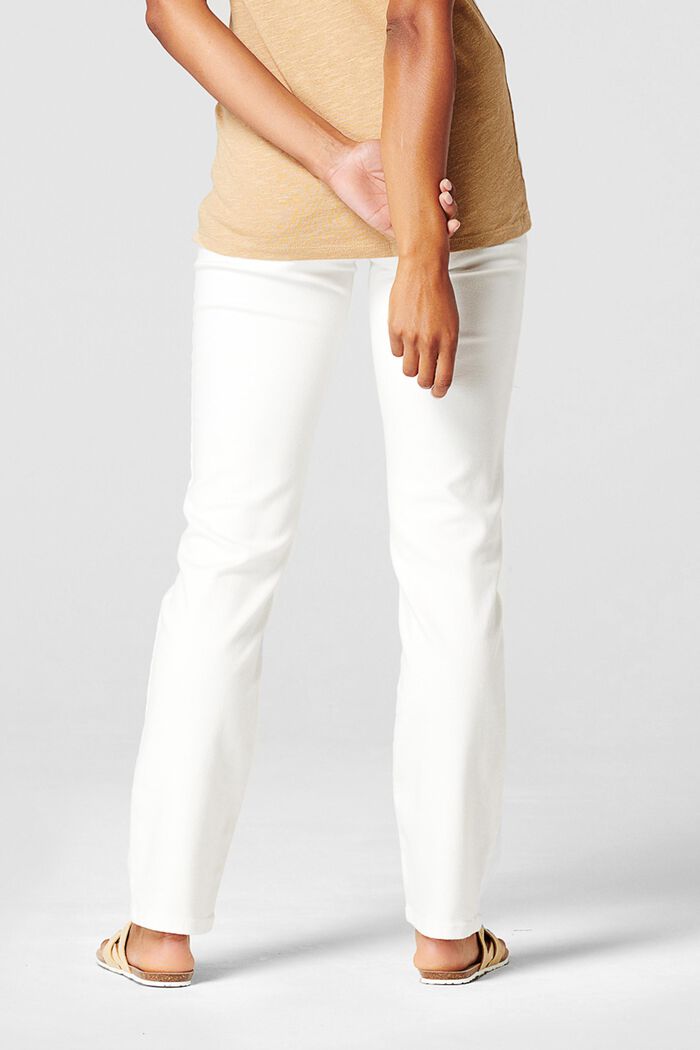Stretch-Jeans mit Überbauchbund, BRIGHT WHITE, detail image number 1