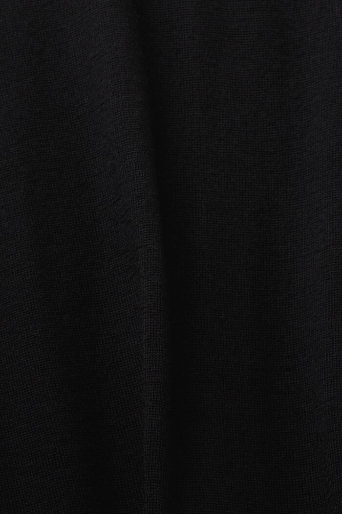 Wollpullover im Polo-Stil, BLACK, detail image number 4
