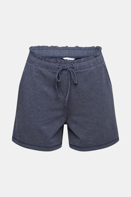 Jersey-Shorts mit elastischem Bund, NAVY, overview