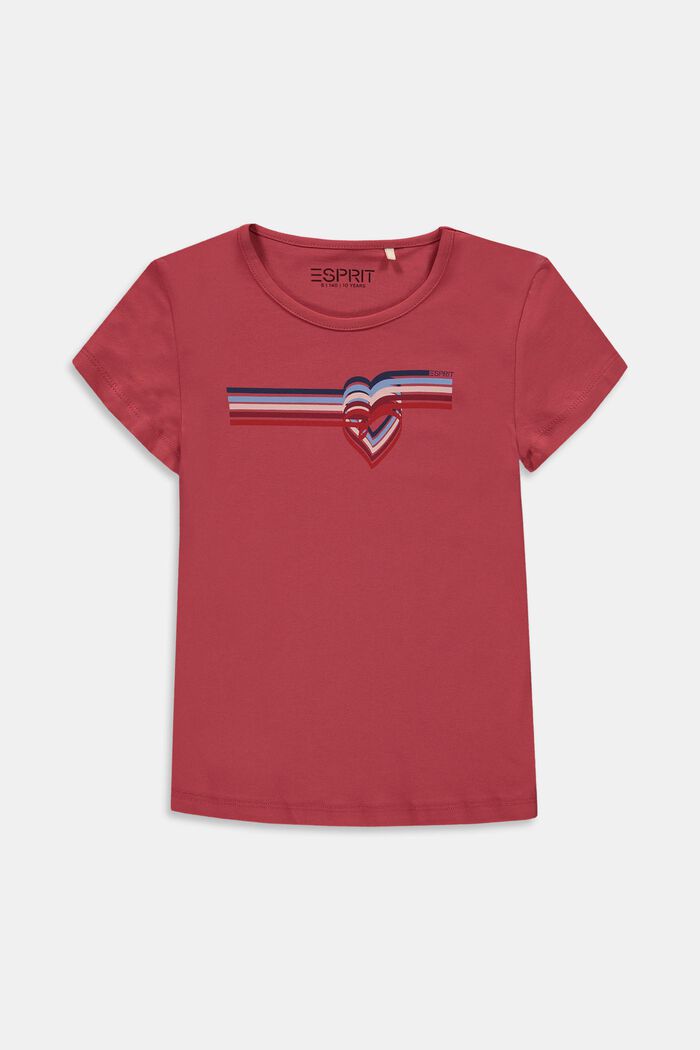 T-Shirt mit Print, GARNET RED, overview