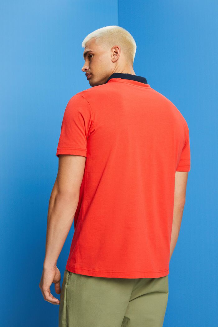 T-Shirt aus Bio-Baumwolle mit geometrischem Print, ORANGE RED, detail image number 3