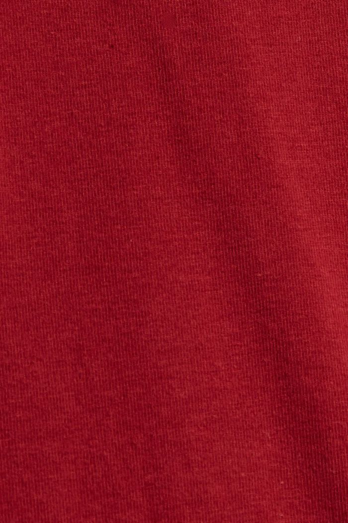 Pyjama-Oberteil aus Baumwolle, CHERRY RED, detail image number 4