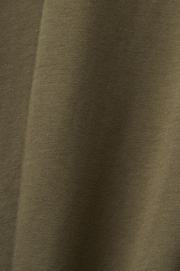 T-Shirt mit Frontprint, 100% Baumwolle, KHAKI GREEN, detail image number 4