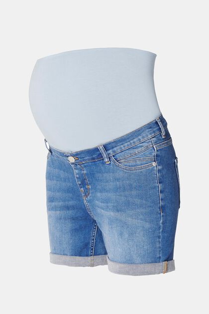 Jeans-Shorts mit Überbauchbund