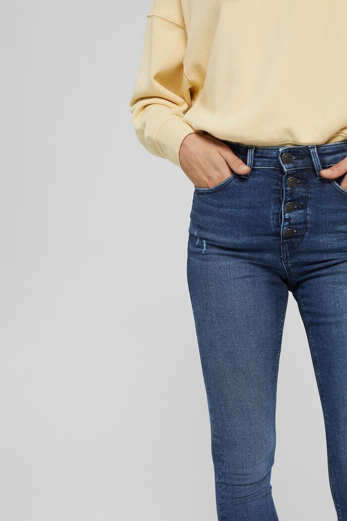 Superstretch-Jeans mit Knopfleiste, Bio-Baumwolle, BLUE DARK WASHED, detail image number 2