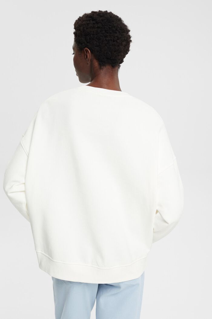 Sweatshirt mit Logostickerei auf dem Ärmel, OFF WHITE, detail image number 3