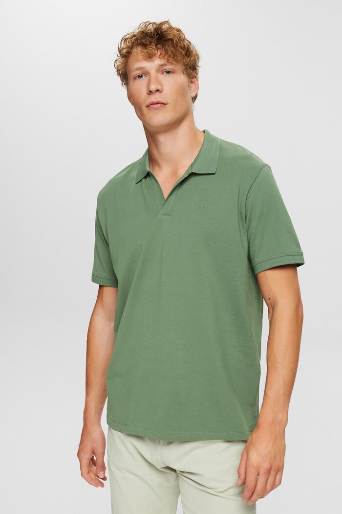 Piqué-Poloshirt aus Baumwolle, GREEN, detail image number 0