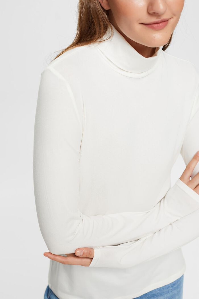 Longsleeve mit Turtle-Neck, OFF WHITE, detail image number 0