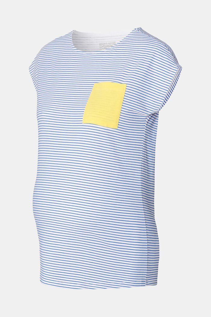 T-Shirt mit Streifen, Bio-Baumwolle, SHIRT BLUE, detail image number 4