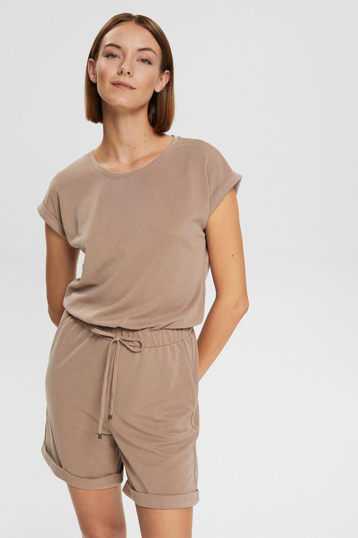 Mit TENCEL™: kurzer Overall, TAUPE, detail image number 0