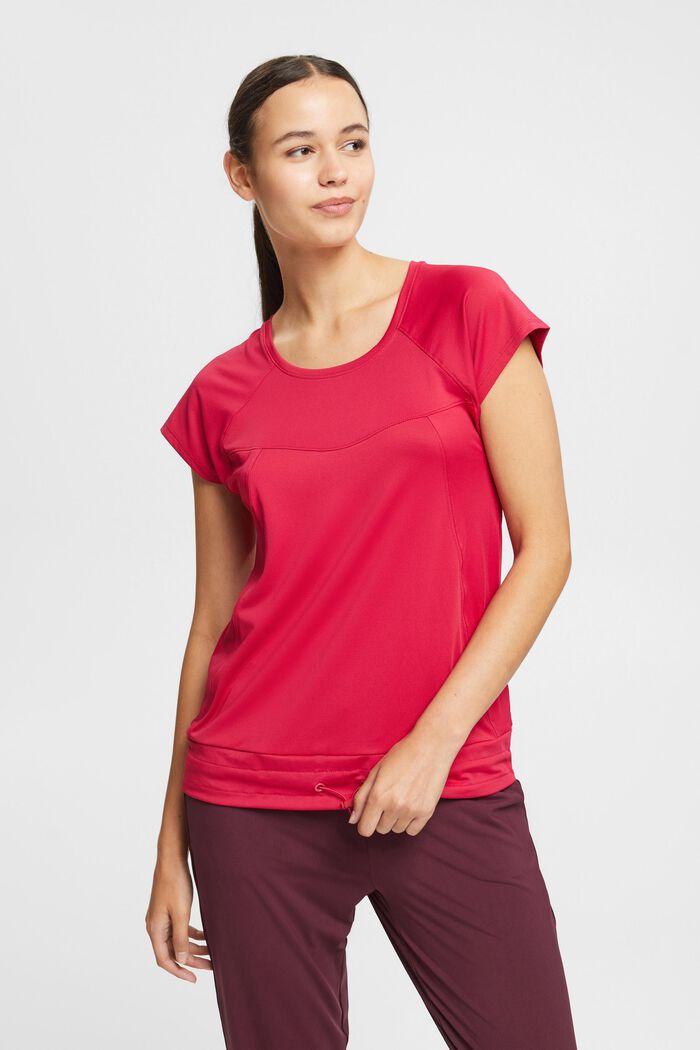 Recycelt: Active T-Shirt mit Kordelzug und E-DRY, CHERRY RED, detail image number 0