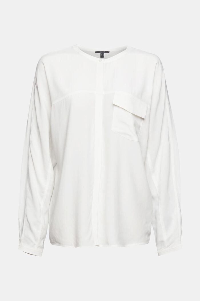 Bluse mit aufgesetzter Pattentasche, LENZING™ ECOVERO™, OFF WHITE, detail image number 7