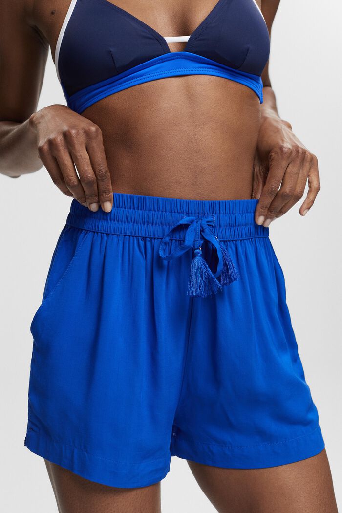 Shorts mit Tasseln, LENZING™ ECOVERO™, BRIGHT BLUE, detail image number 2
