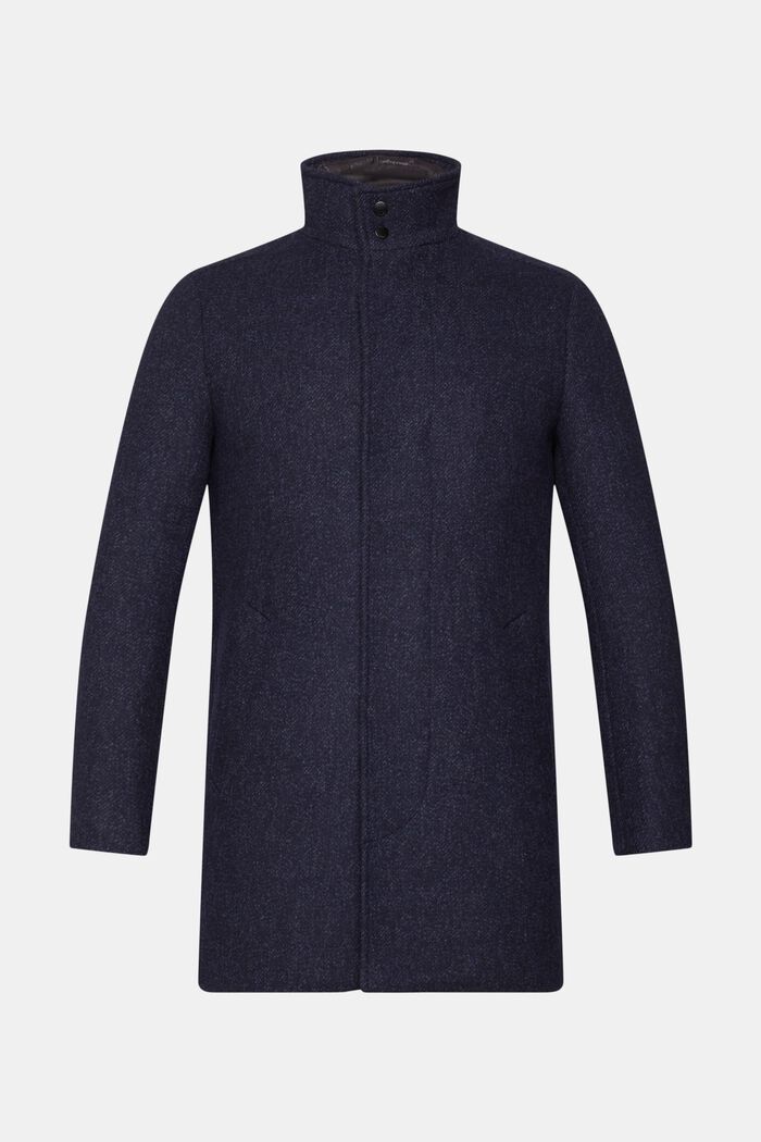 Wattierter Mantel aus Wollmix mit abnehmbarer Futter, DARK BLUE, detail image number 6