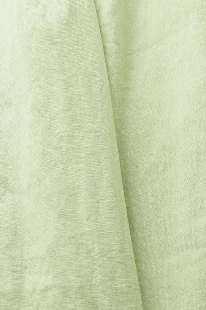 Leinenhose mit Gürtel und weitem Bein, LIGHT GREEN, detail image number 5