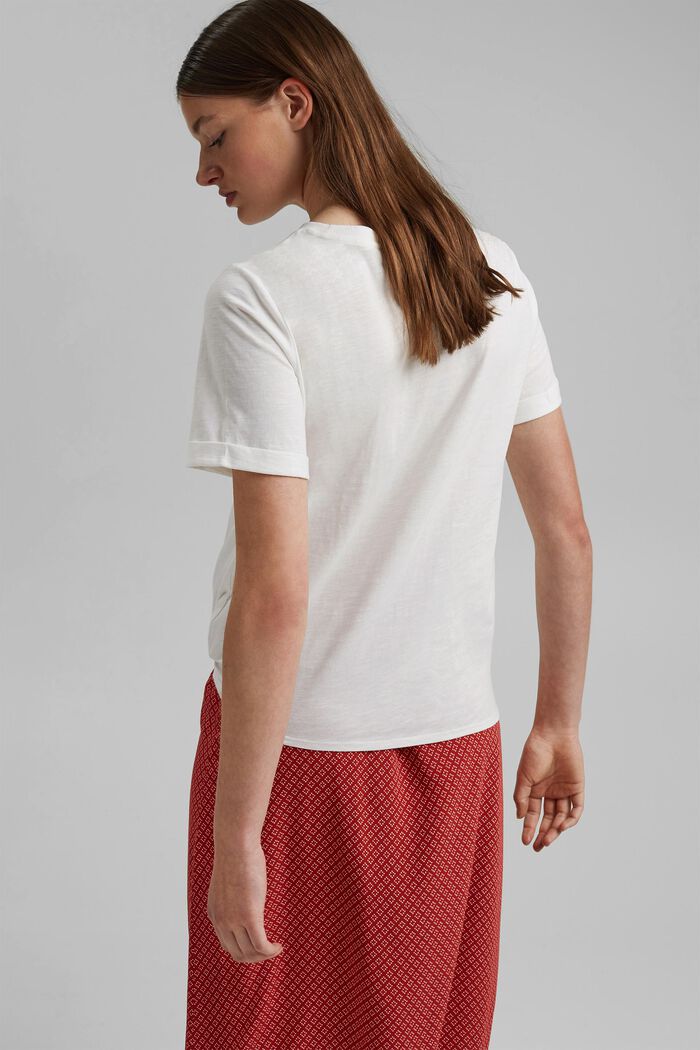 T-Shirt mit Knoten, Organic Cotton, OFF WHITE, detail image number 3