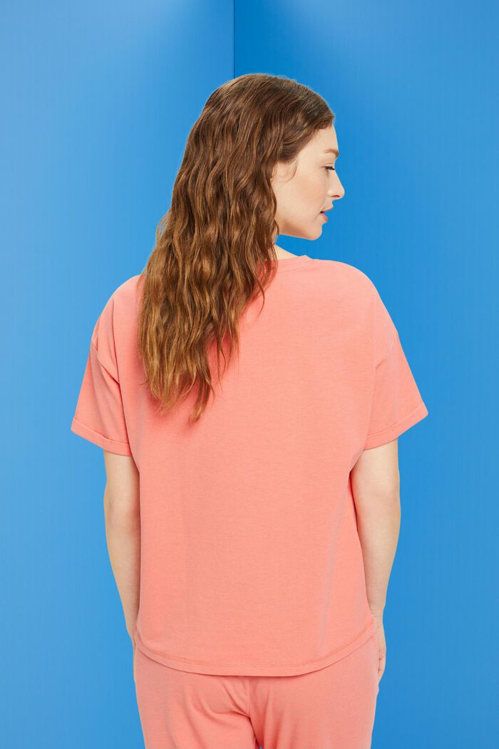 T-Shirt mit Brusttasche aus Baumwoll-Mix, NEW CORAL, detail image number 3