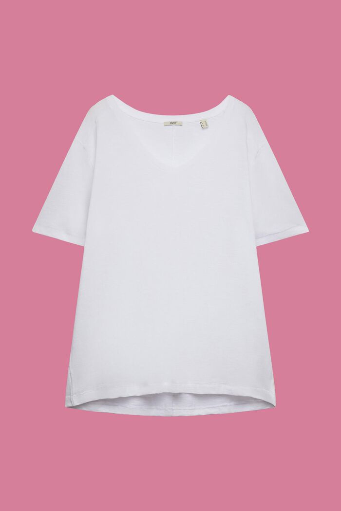 Jersey-T-Shirt, 100 % Baumwolle, WHITE, detail image number 2