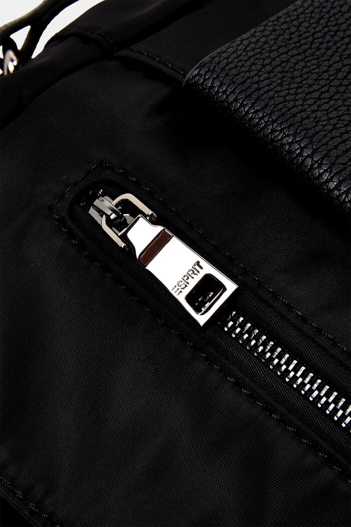 Nylon-Totebag mit Fronttaschen, BLACK, detail image number 1