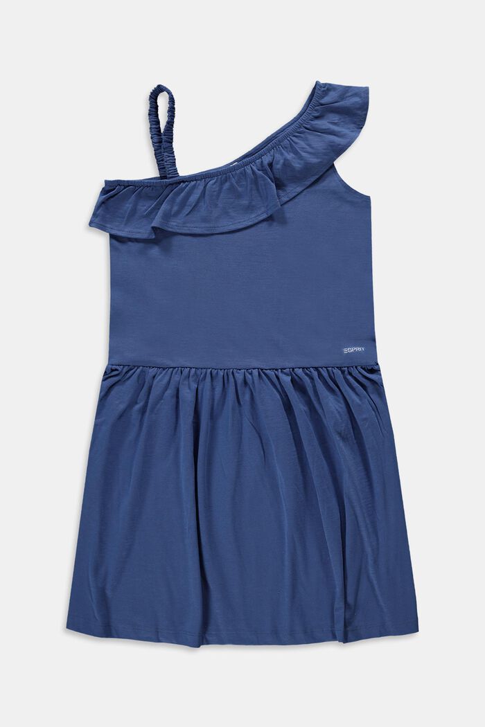 Kleid mit asymmetrischen Trägern, BLUE, overview